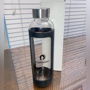 Glass Water Bottle with Black Sleeve